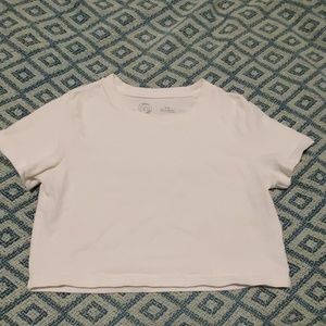 White cropped shirt